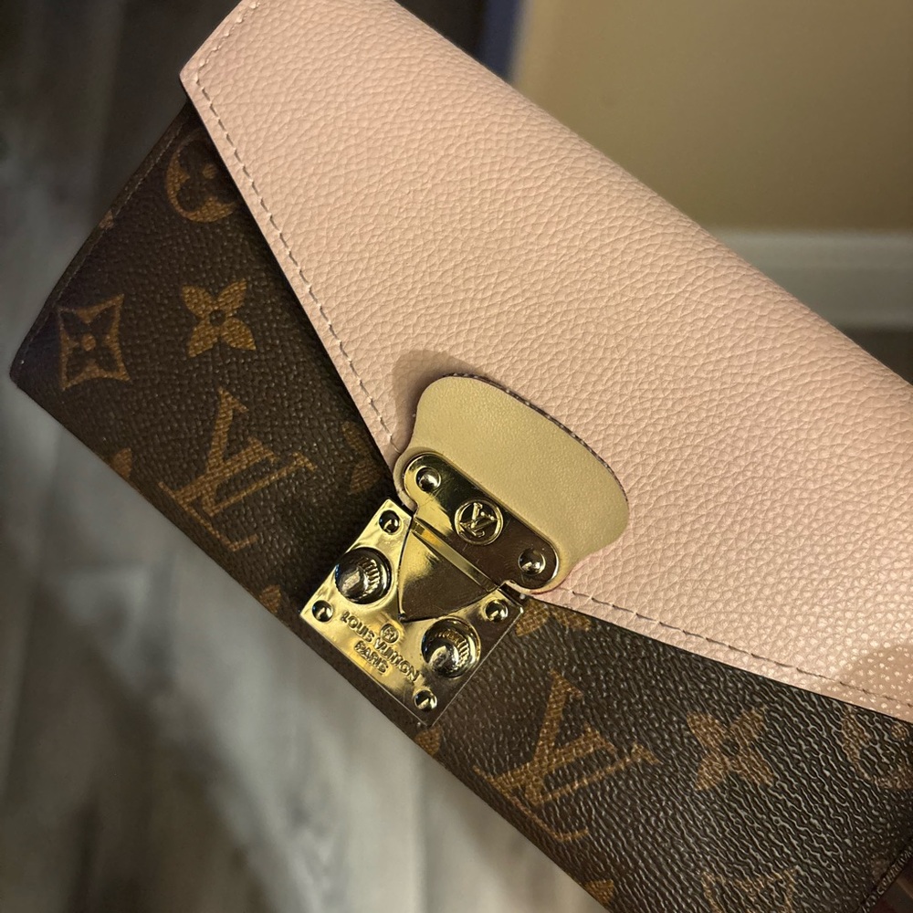 Louis Vuitton Pink and Brown Monogram Wallet Card Holder